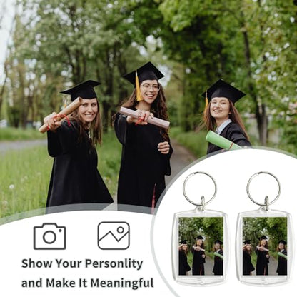 Acrylic Photo Frame Keyring, Personalized Keychains,Clear Picture Keychain as Gift - color: 200pcs