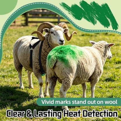 Replacement Marking Crayon Blocks for Ram Breeding Harness (Green) | 3 Pack |For Sheep&Goat Breeding | All-Weather, High-Visibility, Long-Lasting , Screw-In Secure Fit - color: Green