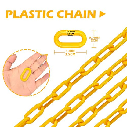 240 Feet Plastic Barrier Chain Green,1.5-Inch Link Diameter Safety Barrier Chain，Large Plastic Chain，6MM Plastic Barrier Chain，Plastic Chain Links - color: green, size: 1-1/2 in-240feet