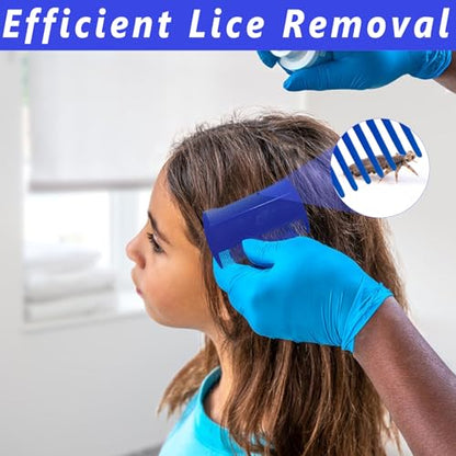 Lice Comb, 7 Pcs Flea Comb, Hair Double Sided Fine Tooth Combs, Removal Dandruff,Plastic Louse Combs and Lice Brush for Head Lice Treatment