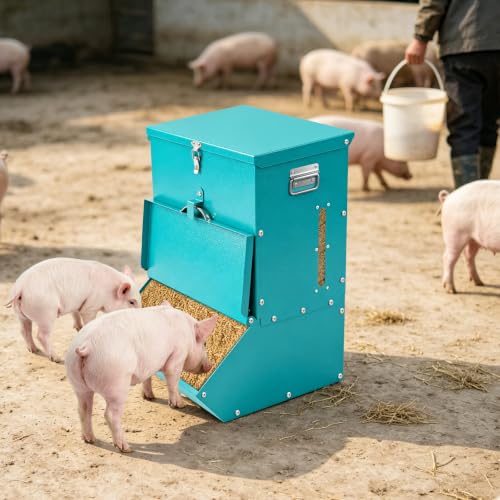 Single Door Hog Feeder, 2.2 Bushel Capacity Pig Feeder - size: 2.2 Bushel