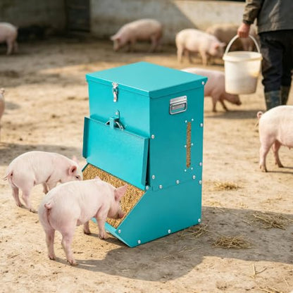 Single Door Hog Feeder, 2.2 Bushel Capacity Pig Feeder - size: 2.2 Bushel
