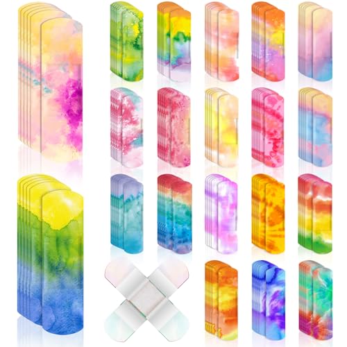 Panelee 120 Pcs Kids Bandages Bulk Waterproof Flexible, Tie Dye Style - style: Tie Dye Style