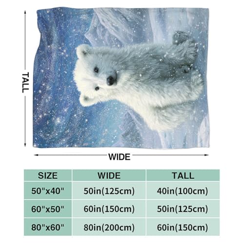 Polar Bear Blanket Animal Bears Gift for Kids Boys Girls 60"x50" - color: Polar Bear, size: 60" x 50"