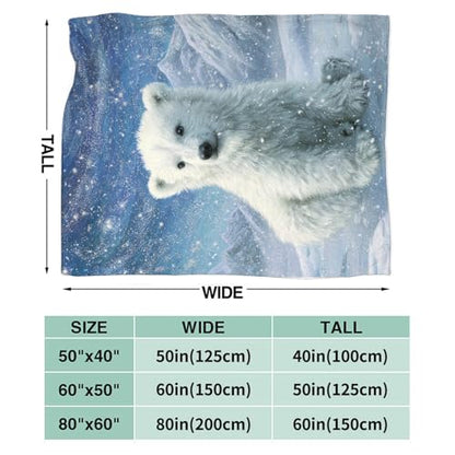Polar Bear Blanket Animal Bears Gift for Kids Boys Girls 80"x60" - color: Polar Bear, size: 80" x 60"
