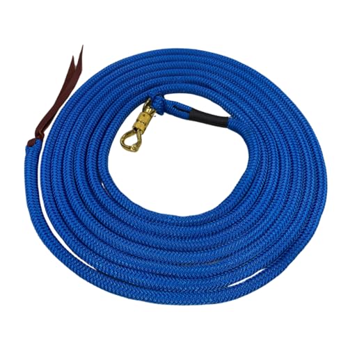 PARELLI 22 Foot Line Ground Training Rope - Strong Everyday Use All-Purpose Large Horse Lead Rope with Loop & Latigo Popper | 9/16" Diameter Smooth Yachting Braid, Blue - color: Blue