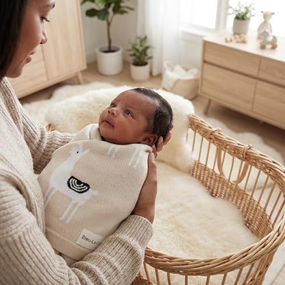 Unisex Cozy Receiving Swaddle Cuddle Stroller Crib Stroller 100% Fine Loomed Cotton Blanket - Quilt Blanket for Newborns, Infants Toddler, Boys and Girls (Llama - Cream) - color: 28 - Llama - Cream