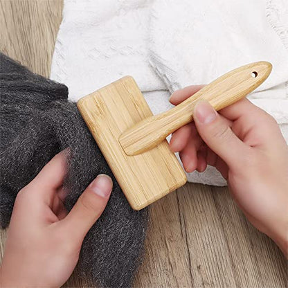 Wool Carders Needle Felting Brush, Hand Carders for Wool, Craft Wool Needle Felting Tools with Solid Wood Handle, Slicker Brush for Dogs, Spinning and Weaving, for Craft Felt Project (2Pcs) - color: 2Pcs