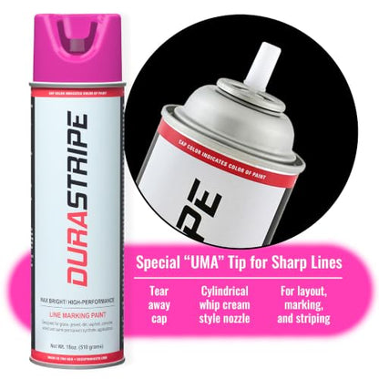 Inverted Utility Marking Spray Paint 18oz (Florescent Pink) - color: Florescent Pink