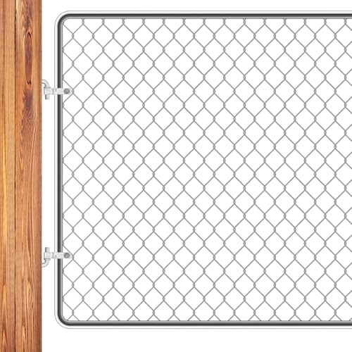 MorningRo 4 Pcs Farm Gate Hinge Set, 5/8'' x 2'' Gate Hinge | Chain Link Fence Gate Post Hinge in Zinc Plated, 5/8" x 4-1/2" Wood Post Lag Screw, For Fences, Barns, Sheds, and Gates - size: 2 Inch