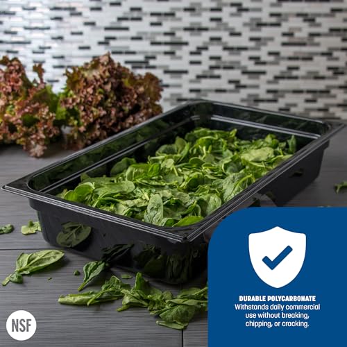 Carlisle FoodService Products 10201B03 StorPlus Full Size Food Pan, Polycarbonate, 4" Deep, Black - color: Black, size: 4", style: Pan