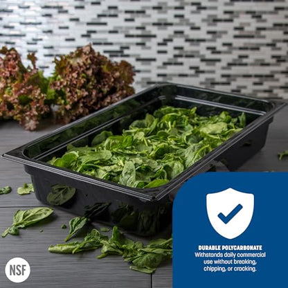 Carlisle FoodService Products 10201B03 StorPlus Full Size Food Pan, Polycarbonate, 4" Deep, Black - color: Black, size: 4", style: Pan