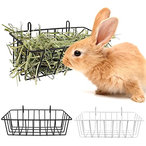 Rabbit Hay Feeder - 2Pcs Metal Hay Holder for Bunny & Guinea Pig