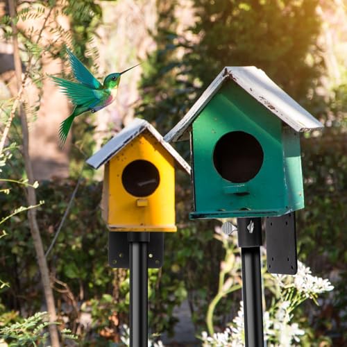 Hicarer 4 Pack Bird Mounting Flange Platform Feeder for 1" Diameter Pole