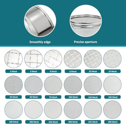 Full 304 Stainless Steel Mesh Sieve Screen, LVDALAB 120 Mesh (0.125mm) Aperture, 2.4inch(6CM) Dia Standard Sample Analysis Test Sieves Sifters Strainer for Industrial Laboratory Homes - size: 120 Mesh(0.125mm)/Ф2.4in(6CM)