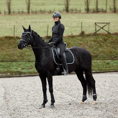 HORZE Adepto Open Front Tendon Boots | Durable Shell with Neoprene Lining - Black - Cob - color: Black, size: Cob