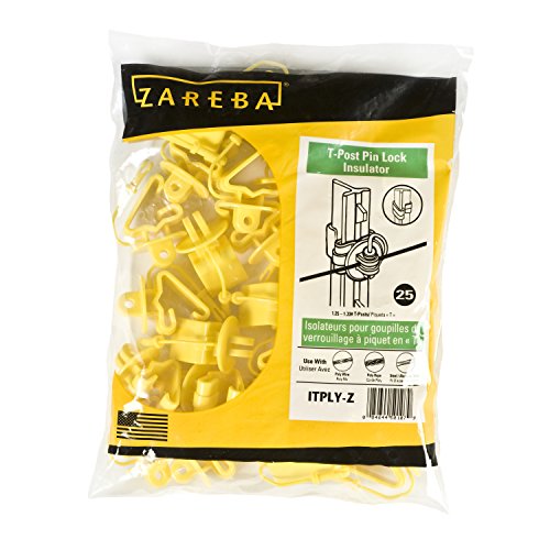 Zareba Systems ITPLY-Z Pin-Lock T-Post Insulator for Electric Fence - size: 25 Pack