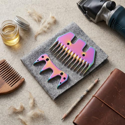 Fabater Sheep Shears Blades, High Carbon Steel 13 Tooth Replacement Blades, Electric Wool Shear with Colorful Design for Goats Sheep Alpacas Grooming Efficient Cutting Without