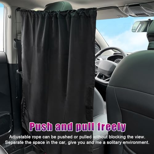 Ohleats 3PCS Car Window Shades, Auto Privacy Divider Curtain with 2 Rear Side Window Shade, Removable Vehicle Sunshade Blocker for Light, Heat, UV Rays, Universal Car Accessories - size: 3 PCS