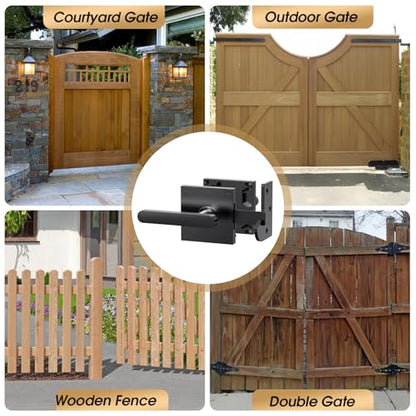 Double Side Gate Latch, Left Inswing Gate Latch for Wooden Fence - size: GL01