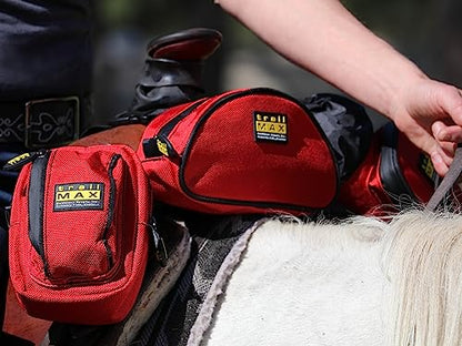 TrailMax 500 Series Insulated & Padded Front Pocket Saddlebag for Trail Riding; Cellphone Saddle Front Pocket; Trail Riding Cellphone Bag; - color: Red