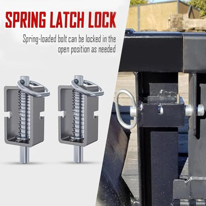 2 Pack Heavy Duty Spring Latch Lock, Universal Long Spring Lock Steel Latch Assembly for Utility Trailer Gate, Trailer Gate Latch, Barn Doors, Tracks & Ramp Doors