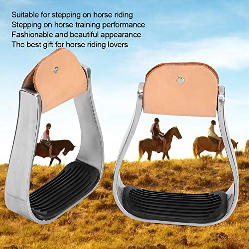 Western Stirrups 1 Pair Stirrups Non Slip Aluminum Horse Stirrups Horse Riding Stirrups Stirrups for Saddle Western English Stirrups with Anti Slip Estribos