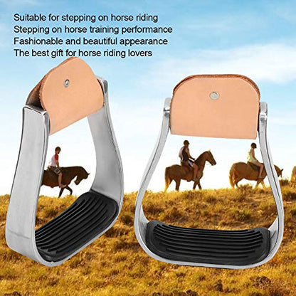 Western Stirrups 1 Pair Stirrups Non Slip Aluminum Horse Stirrups Horse Riding Stirrups Stirrups for Saddle Western English Stirrups with Anti Slip Estribos
