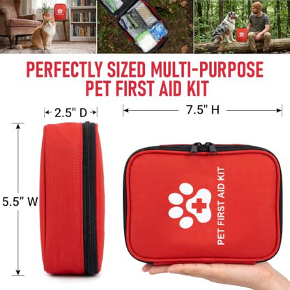 Dog First Aid Kit, Pet Travel Essentials, Emergency Supplies for Cats, Dogs