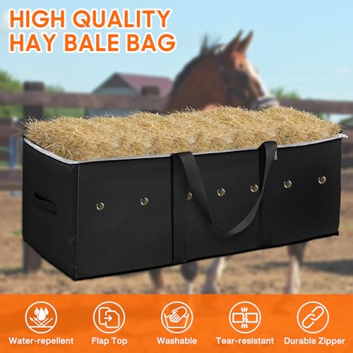 1Pcs Large Horse Hay Storage Bag, Breathable Mesh 44*20*16 Inch | Large Tote Feeding Bag for Horses, Cattle, Goats, Sheep Farm Livestock Supplie - size: 1 Pcs
