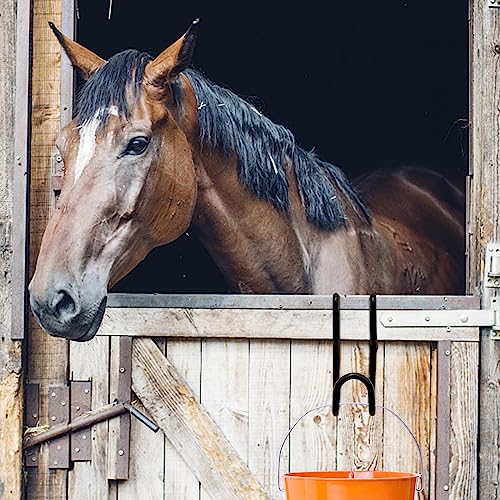 4 Inch Tack Hook Over Rail Bridle Hooks Heavy Duty Horse Water Bucke (2PCS) - size: 2 Pieces