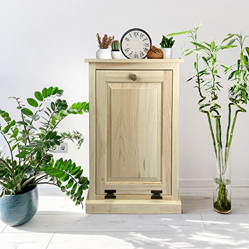 Peaceful Classics Wooden Tilt Out Trash Cabinet, Unfinished - color: Unfinished, style: Without Drawer