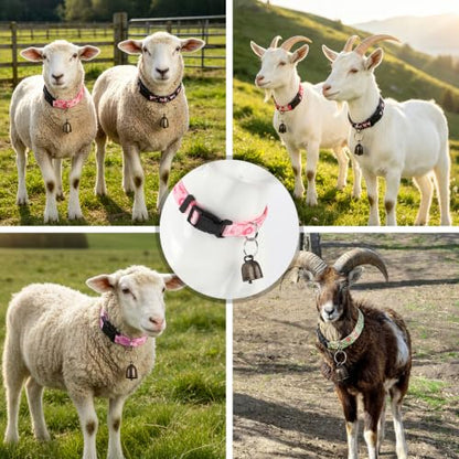 5 Pack Heart Goat Collars with Bells,Anti-Lost Pet Collar - color: Heart Print-colored