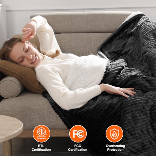 Heating Blanket Full Size Electric Blanket Full Great Gift to Elderly 72X84 - color: Charcoal, size: Full(72"x84")