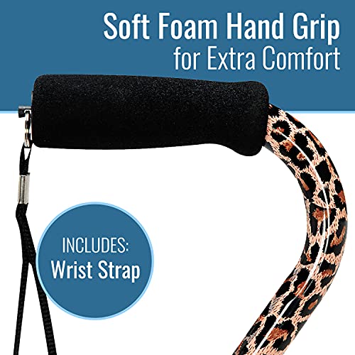 DMI Adjustable Designer Cane with Offset Handle - color: Leopard, size: 1 Count (Pack of 1)