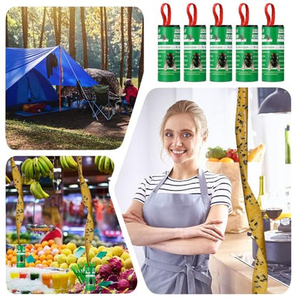 Qualirey 80 Pack Fly Strips Sticky Fly Trap Indoor Outdoor Hanging Ribbon Tape Paper Flying Insect Trap Gnat Killer Traps Catcher for Fruit Flies, Bug, Insect, Pest (Green) - color: Green