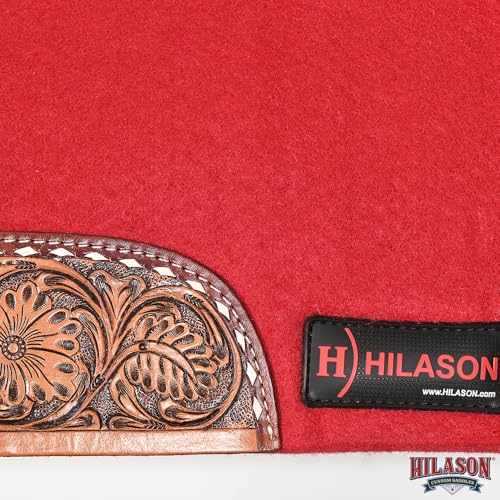 HILASON Western Wool Felt Horse Saddle Pad, Black, 32x30 - color: Red