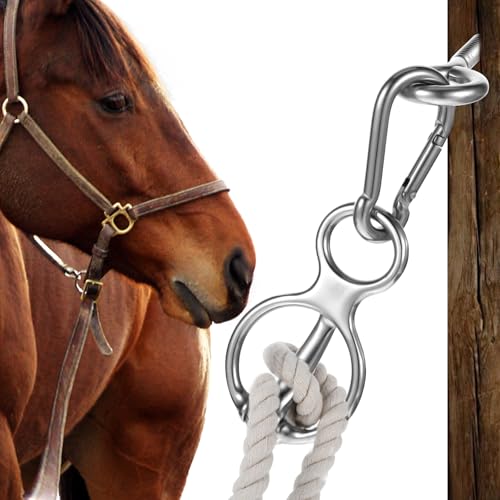 MAQUITA Horse Tie Ring, Safe Tie Horse Supplies, Humane Way Tie Ring, Magnetic Ring for Tying and Retracting, Helps Horse Pull Back and Releases Stress from The Horse