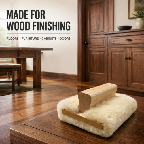 5'' Genuine Lambskin Hand Stainer Block & Pad – Premium Staining Applicator for Wood, Polyurethane, & Faux Finishes – Professional-Grade, Smooth & Even Coverage (3)