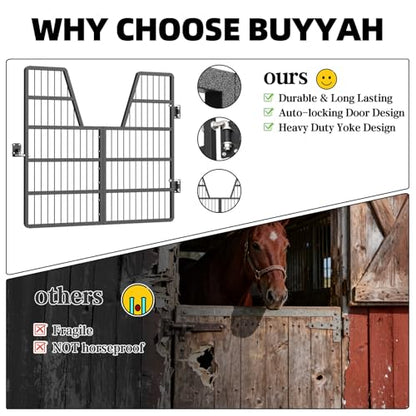 Horse Stall Gates 48" W x 42" H | Heavy Duty Steel Gate for Horse Barns, Stall Door Guard