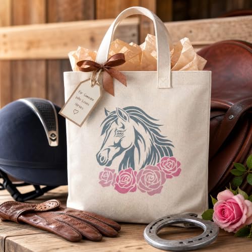 9 Horse Stencils for Stable Signs, Farmhouse Wall Art, Rider Gifts, Cards - color: Horse