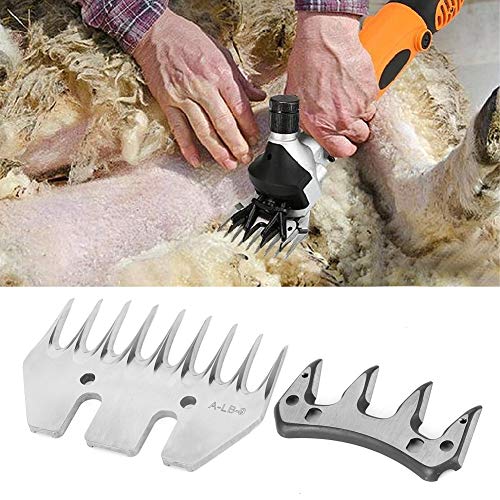Walfront Sheep Clipper Blade 9 Tooth Straight Swing Replacement for Sheep Goat Shearing Combs Stainless Steel Cutter Head