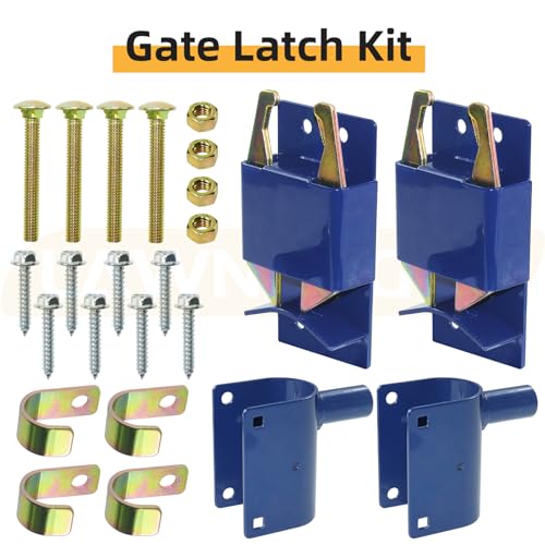 2 Pack Two Way Gate Latch – Blue Heavy Duty Farm Gate Latch - color: 2 Pack Blue 2-Way Gate Latch