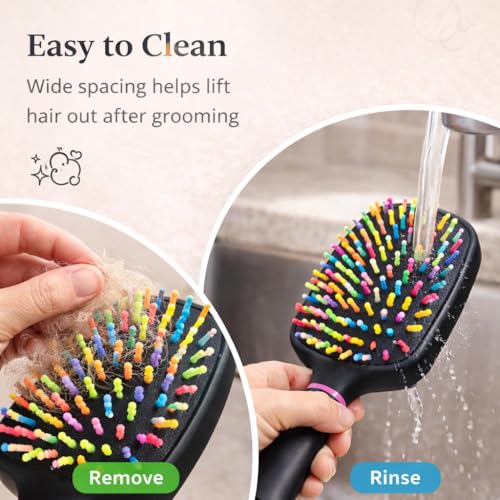 2PCS Rainbow Air Cushion Grooming Brush for Horses Dogs Cats