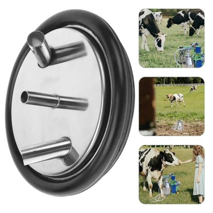Milk Bucket Lid Professional Milking Machine Accessory Replacement Lid for Bucket Fits Milking Setup -Resistant Cover for Cow Milking Supplies 7.87 X 7.87 X 3.14 in