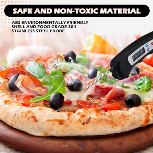 Xuhal 12 Pcs Digital Meat Thermometer with Probe Instant, Black - color: black