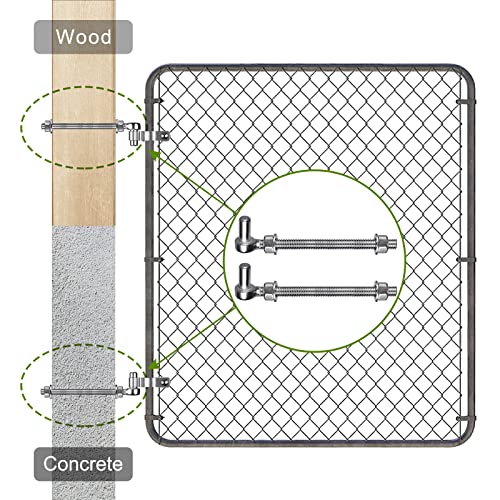 Insaga J Bolt Gate Hinge, 304 Stainless Steel Farm Gate Hinges, M12 x 8'' Gate Hinge Bolt 5/8'' for Chain Link Fence/Farm/Wooden Fence/Driveway, Supports up to 500lbs, 2pcs - color: M12-8''-2PCS