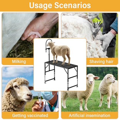 Metal Livestock Stand, Goat and Sheep Stand with Headpiece - size: 45 x 20 inch