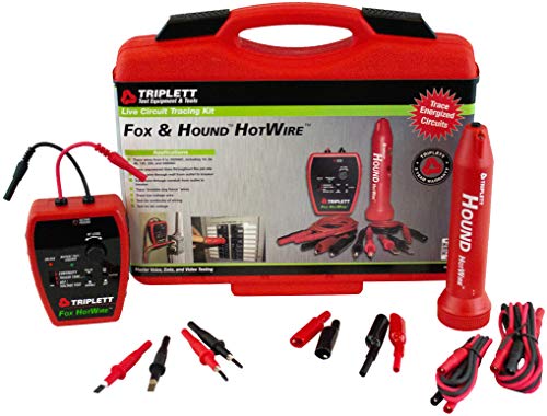 Triplett 3388 Fox & Hound HotWire Live Wire Tone and Probe Wire Tracing Kit with Adjustable Sensitivity - Traces Wires from 0 ~ 250 VAC and up to 1000 ft,Black