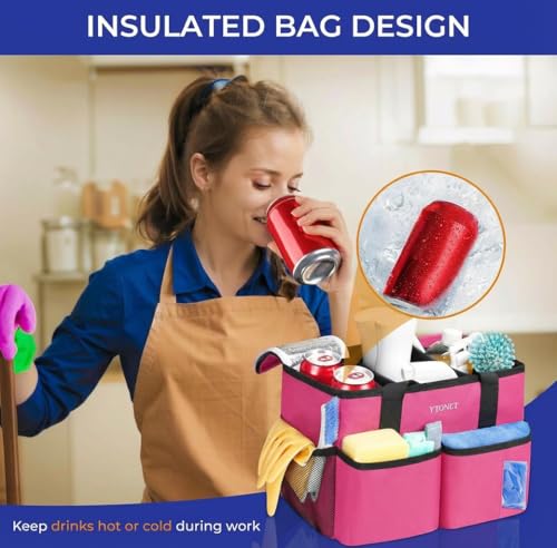 Ytonet Portable Cleaning Caddy with Handle, Water Resistant Cleaning Bag